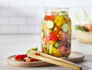 Bright Maple-Syrup Pickled Vegetables
