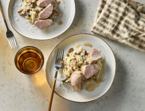 Maple Pork Tenderloin and Mushroom Risotto