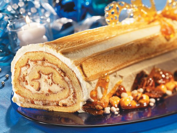 Recipe — Holiday Log with Maple Syrup and Candied Nuts