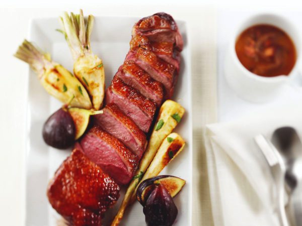 Recipe — Maple-Lacquered Duck Magrets with Meat Juices and Oyster Mushrooms