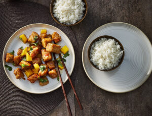 Sweet and Sour Fried Pork with Mango and Maple Syrup