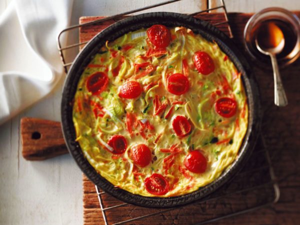 Recipe — Crustless Vegetable Quiche with Maple Syrup