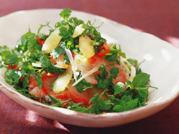 Recipe — Sashimi Salad with Marinated Lemon in Maple Syrup