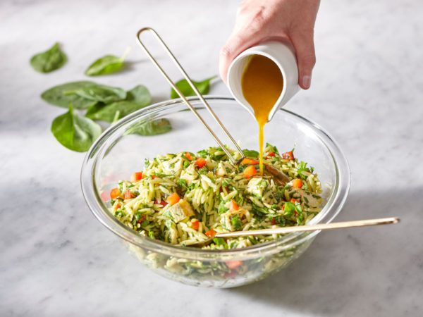 Recipe — Maple-Turmeric Orzo and Chicken Salad