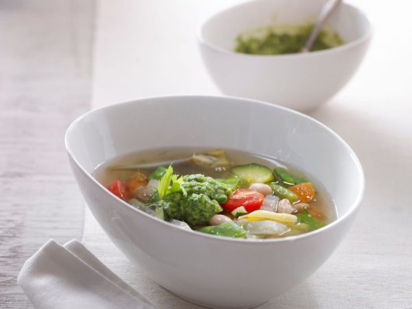 Recipe — Vegetable Soup with Maple Water and Maple Butter Pesto