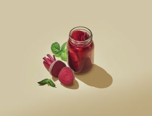 Maple Pickled Beets with Mint and Basil
